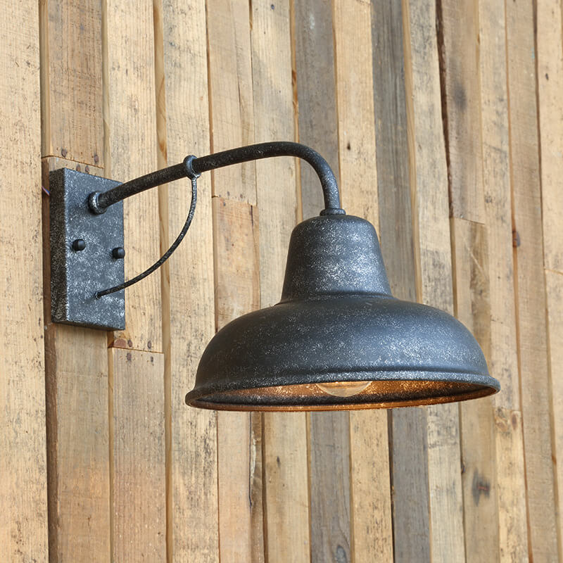 Vägglampa Rustik Svart Utomhuslampa