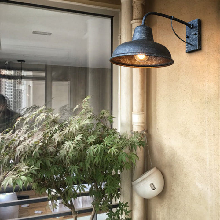 Vägglampa Rustik Svart Utomhuslampa