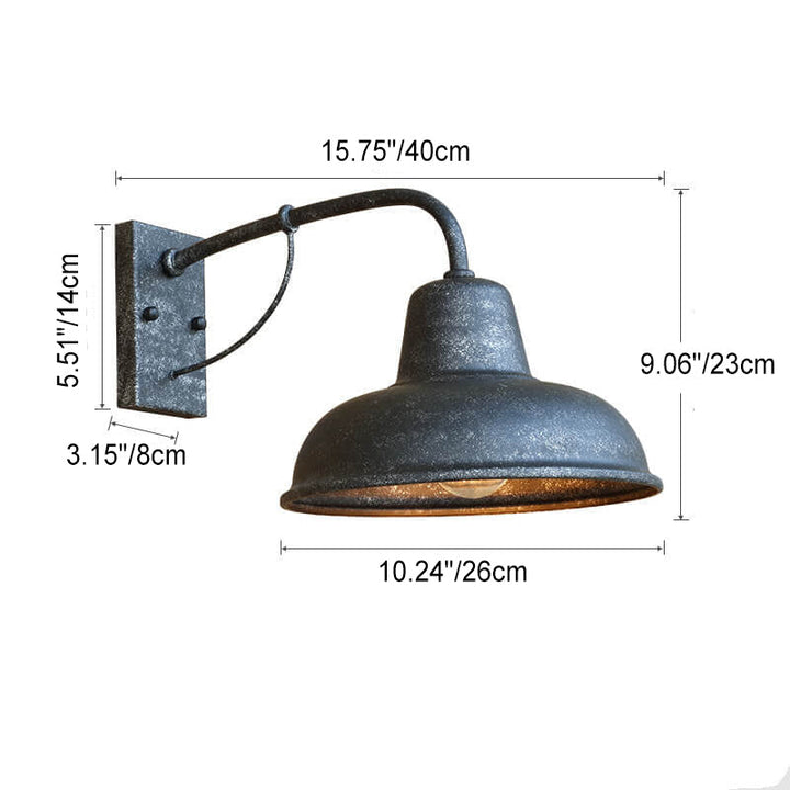 Vägglampa Rustik Svart Utomhuslampa