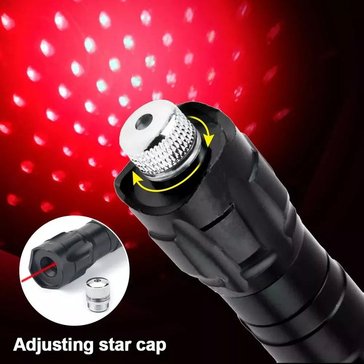 Laserpekare Uppladdningsbar Röd Mångsidig Ficklampa Set