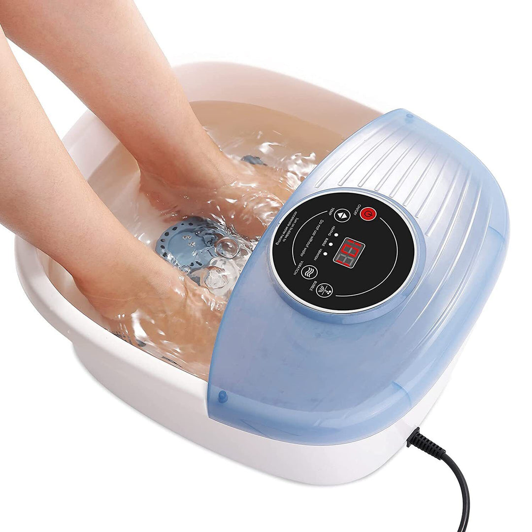 RoyaleGlow Temperaturkontrollerad Fotbubbelbad Vibrationsmassager