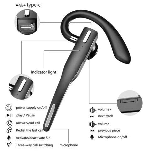 Luxora Trucker Dual Mic Trådlöst Bluetooth 5.1 Brusreducerande Headset