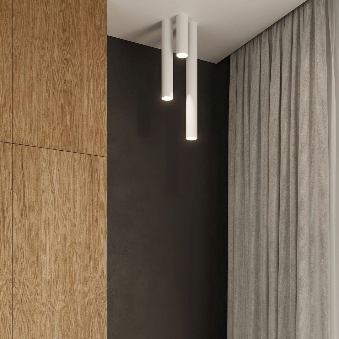 LAGOS 40 Vit Taklampa - Modern Minimalistisk Design - Hållbart Stål - Lätt Installation - GU10 Glödlampa Kompatibel