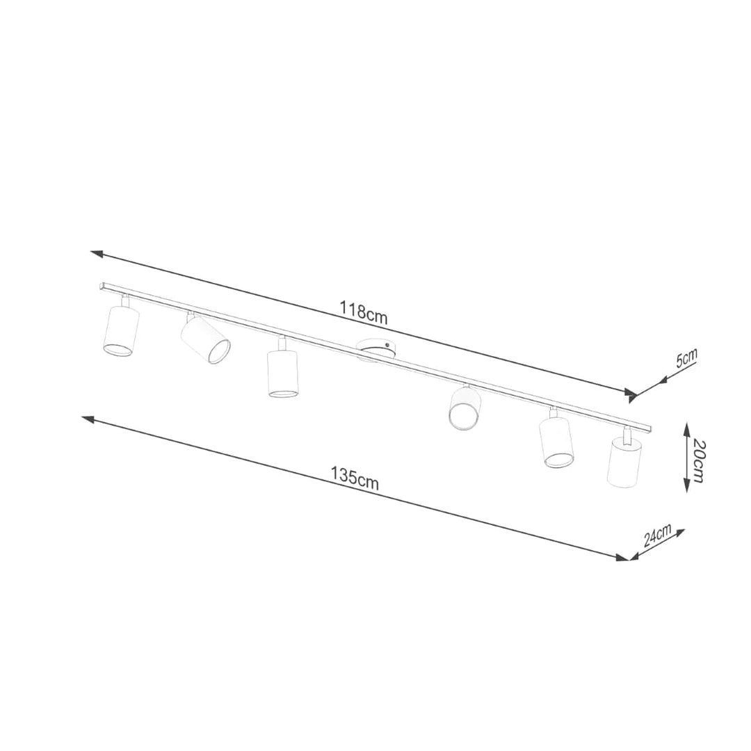 LEMMI Taklampa 6 L Svart - Minimalistisk Design - Justerbar Ljusvinkel - Smart Glödlampa Kompatibel - Lätt att Rengöra - Funktionell Belysning
