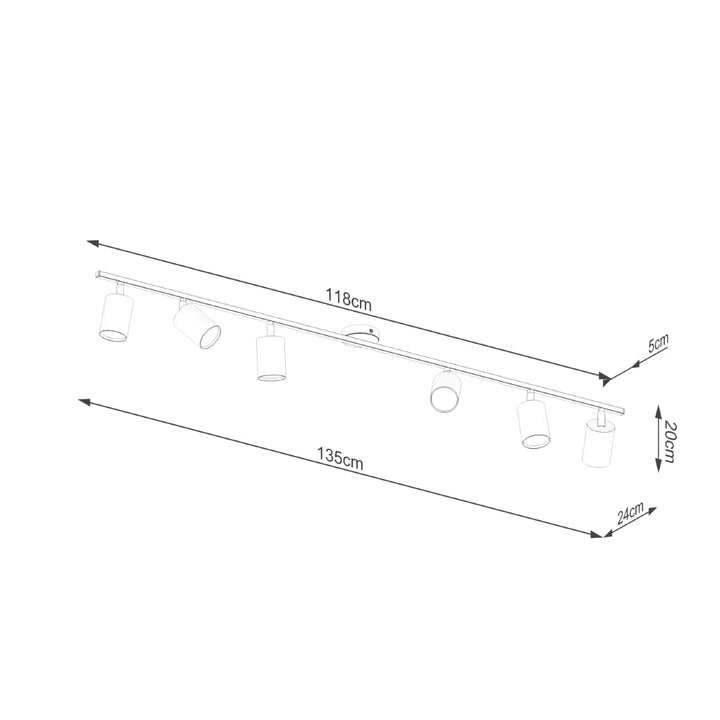 LEMMI Taklampa 6 L Svart - Minimalistisk Design - Justerbar Ljusvinkel - Smart Glödlampa Kompatibel - Lätt att Rengöra - Funktionell Belysning