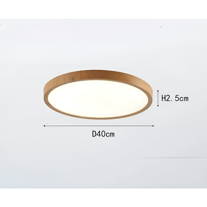 GrainGlow Light - Modern Ultra-Tunna Trä Taklampa