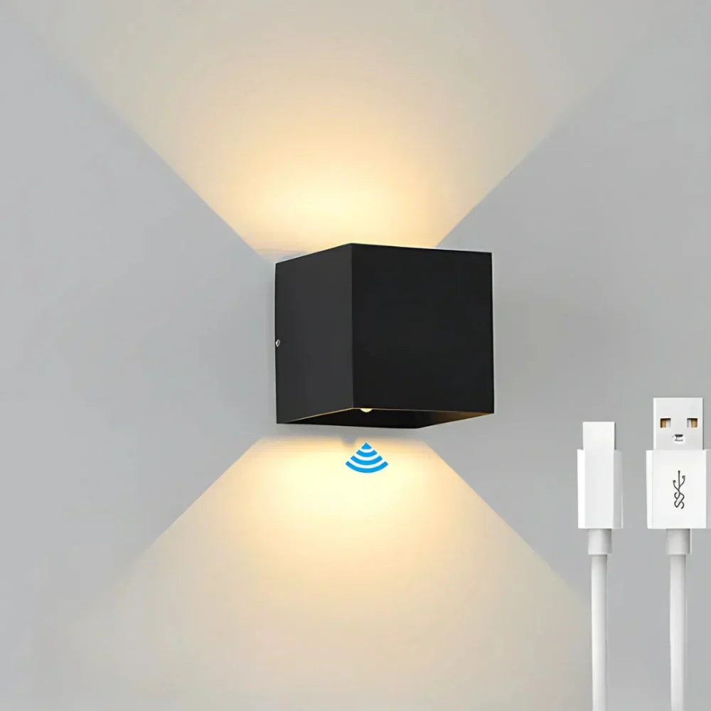 Vägglampa Svart Aluminium Justerbar Kub LED
