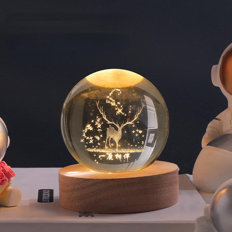 3D Kristallkulor LED Ljus