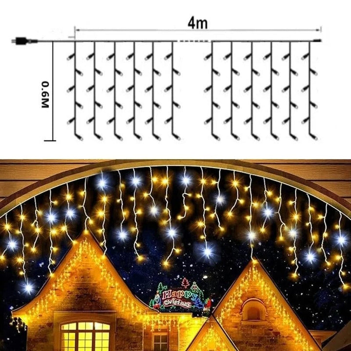 Icicle String LED Twinkle Effekt Ljus