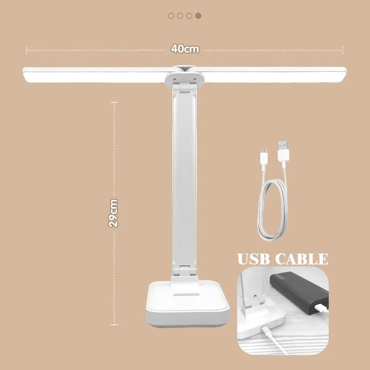 LED Skrivbordslampa - Trådlös - USB Uppladdningsbar - Dimbar - Fällbar Design - Ögonskydd - Finns i Flera Färger