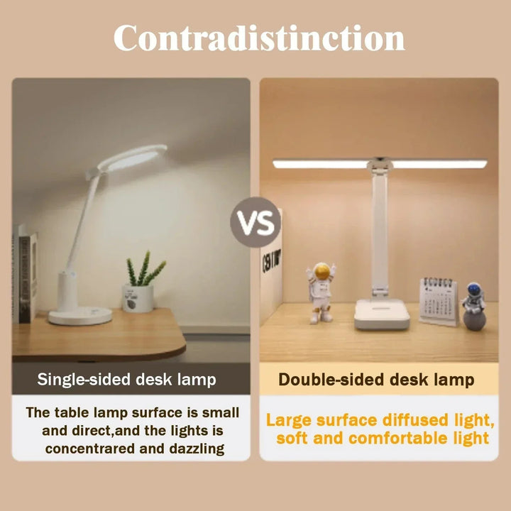 LED Skrivbordslampa - Trådlös - USB Uppladdningsbar - Dimbar - Fällbar Design - Ögonskydd - Finns i Flera Färger
