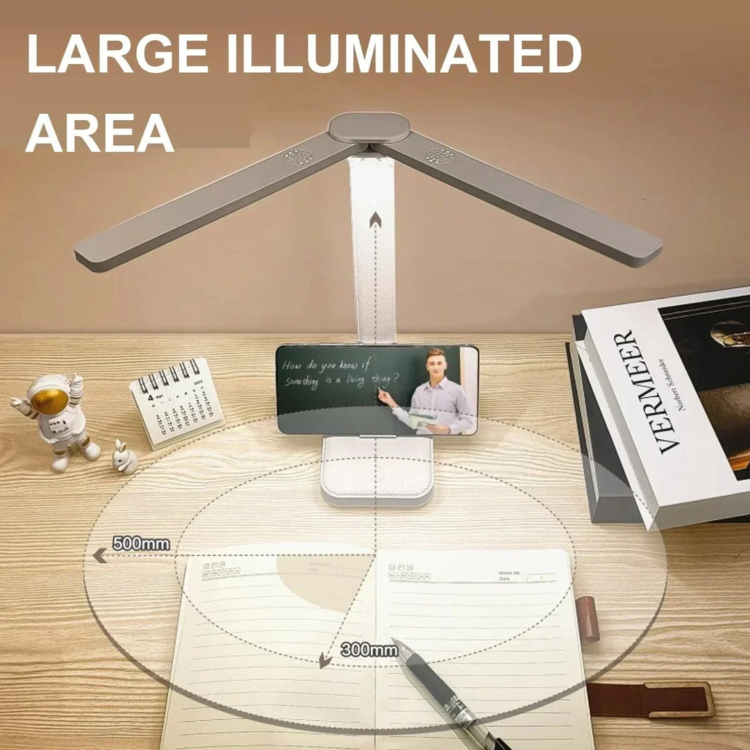 LED Skrivbordslampa - Trådlös - USB Uppladdningsbar - Dimbar - Fällbar Design - Ögonskydd - Finns i Flera Färger