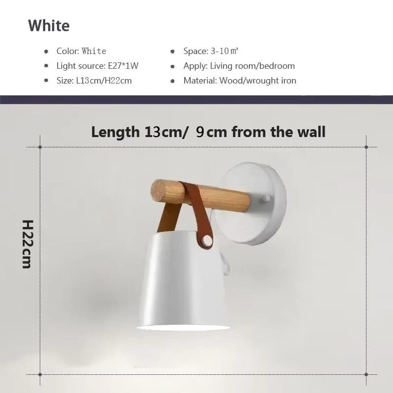 LED Vägglampa Med Justerbar Ljusfärg – Nordisk Design - Trä och Järn - Idealisk För Inomhusbruk - Modern Stil - Perfekt För Sovrum och Vardagsrum
