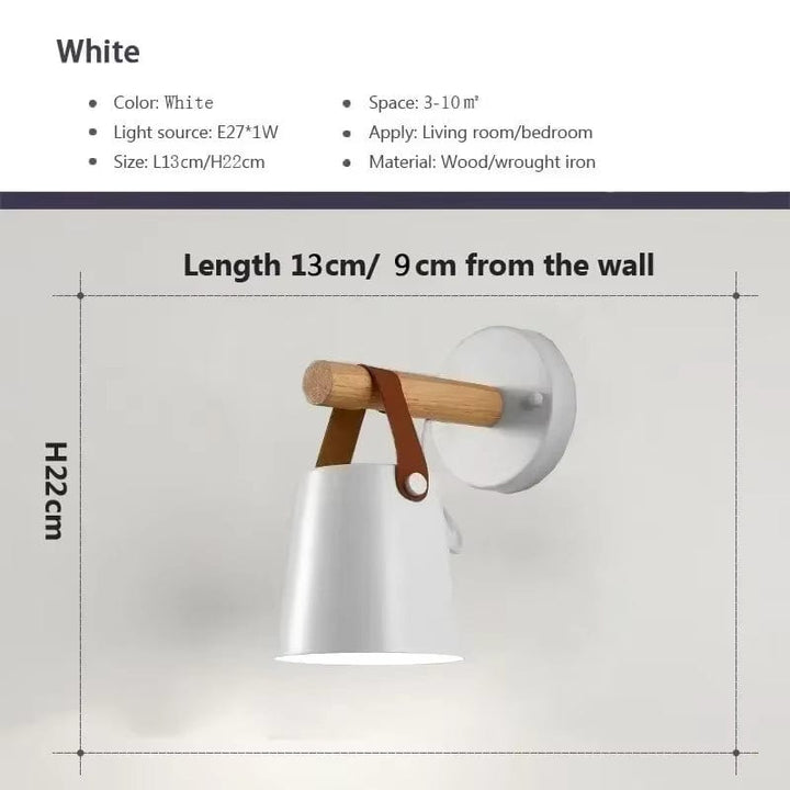 LED Vägglampa Med Justerbar Ljusfärg – Nordisk Design - Trä och Järn - Idealisk För Inomhusbruk - Modern Stil - Perfekt För Sovrum och Vardagsrum