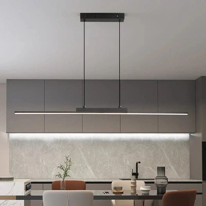 Modern svart taklampa med justerbar höjd – minimalistisk design - aluminium och silikon - perfekt för kök och matsal
