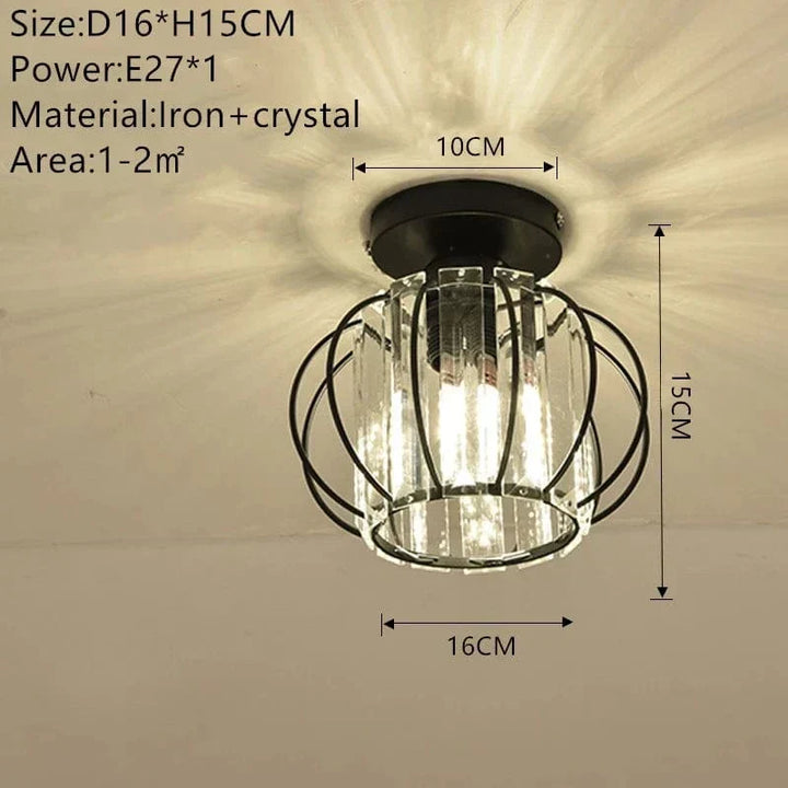 Modern Flush Mount Ceiling Light Fixture – K9 Crystal - LED Kompatibel - Elegant Design - Inomhusbruk - Polerad Krom Finish