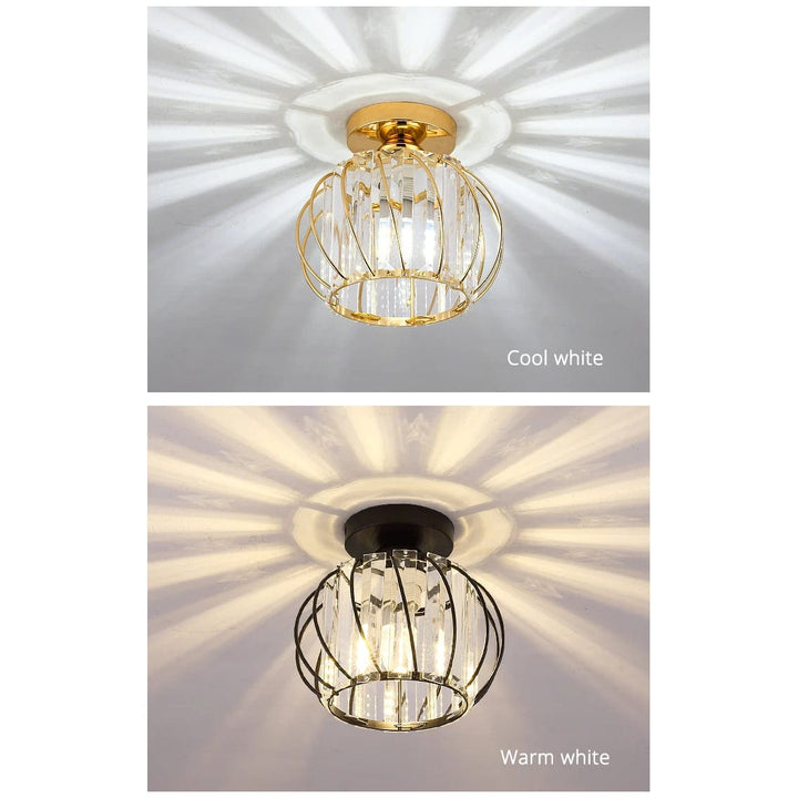 Modern Flush Mount Ceiling Light Fixture – K9 Crystal - LED Kompatibel - Elegant Design - Inomhusbruk - Polerad Krom Finish