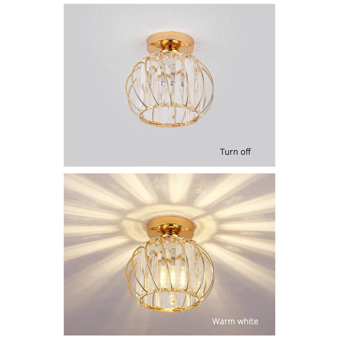 Modern Flush Mount Ceiling Light Fixture – K9 Crystal - LED Kompatibel - Elegant Design - Inomhusbruk - Polerad Krom Finish