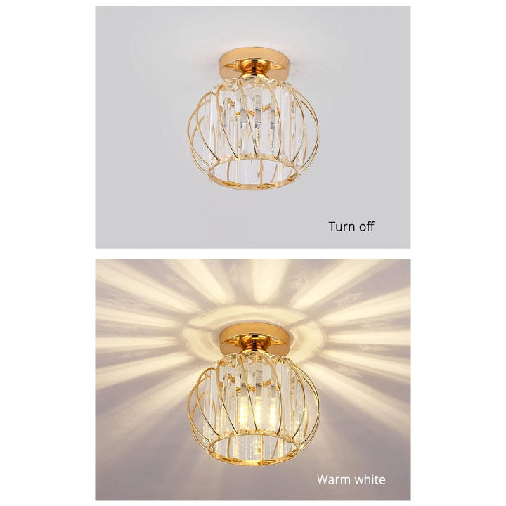Modern Flush Mount Ceiling Light Fixture – K9 Crystal - LED Kompatibel - Elegant Design - Inomhusbruk - Polerad Krom Finish