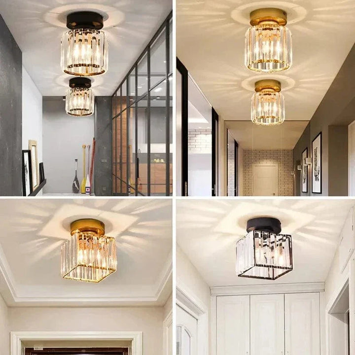 Modern Hängande Taklampa - Retro Stil - E27 Bas - Metall/Glas Skärm - Svart/Guld Finish - Idealiskt För Hemmets Entré/Kök