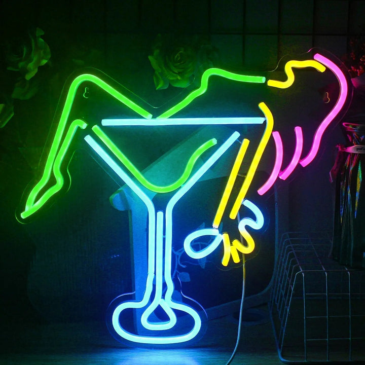 Cocktails &amp; Beer LED Neon Skylt – Livlig USB-drivet Bar &amp; Fest Dekoration