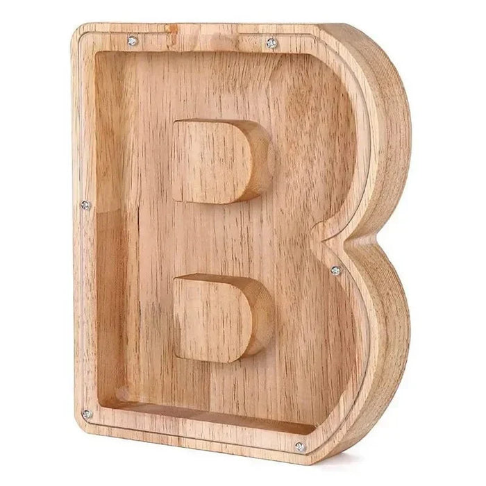 Trä Bokstavsbokstäver Initial Spargris Personlig Inredning