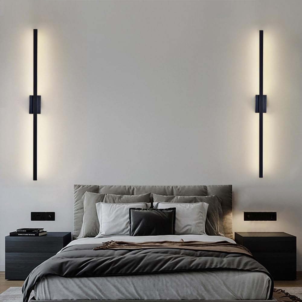 Industriell minimalistisk lång LED järn vägglampor för samtida vardagsrumsinredning och stilfull belysning